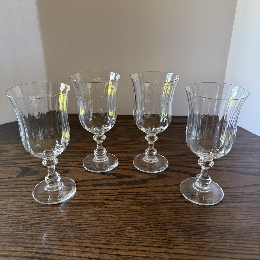 Mikasa  FRENCH COUNTRY Crystal Iced Tea Glasses Wine Water Goblets Set of 4 Read